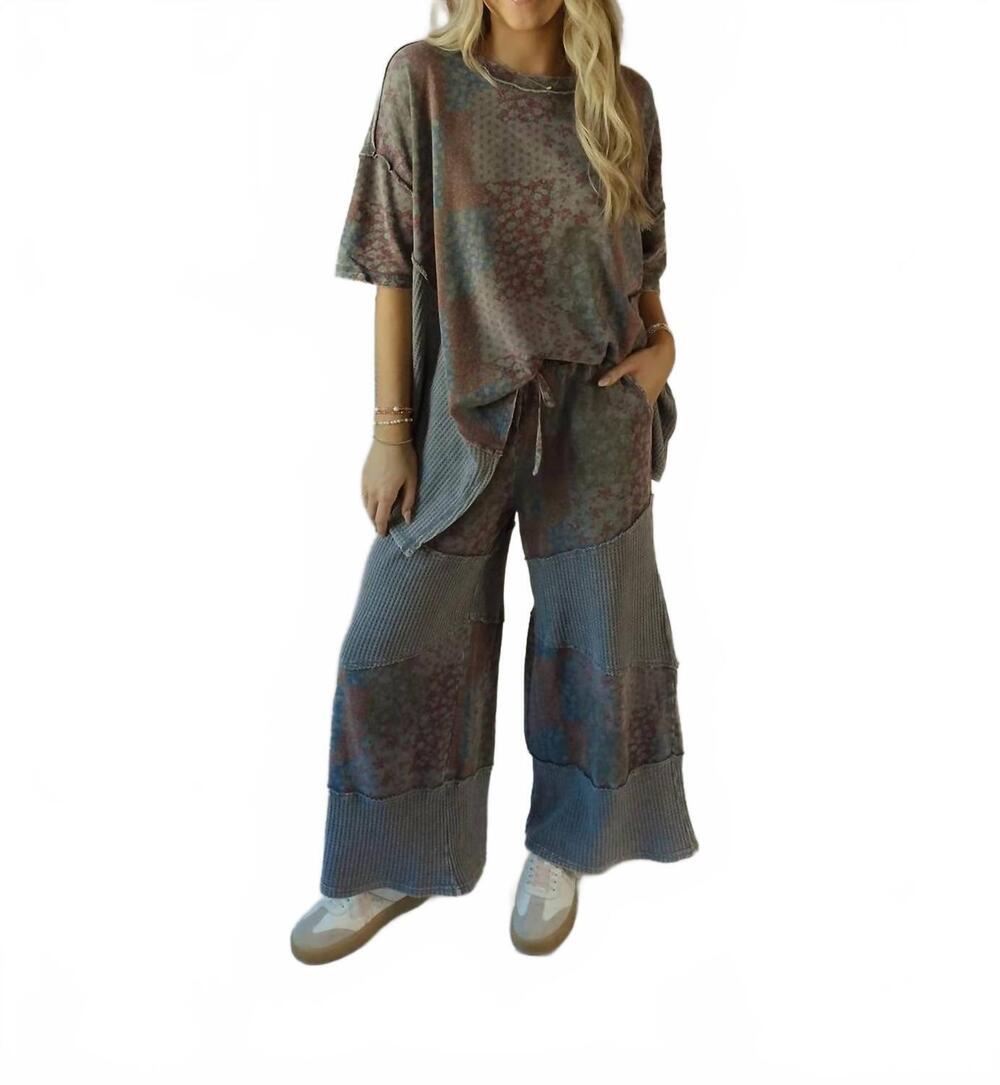 NEW EASEL salem quilted waffle pants in ash